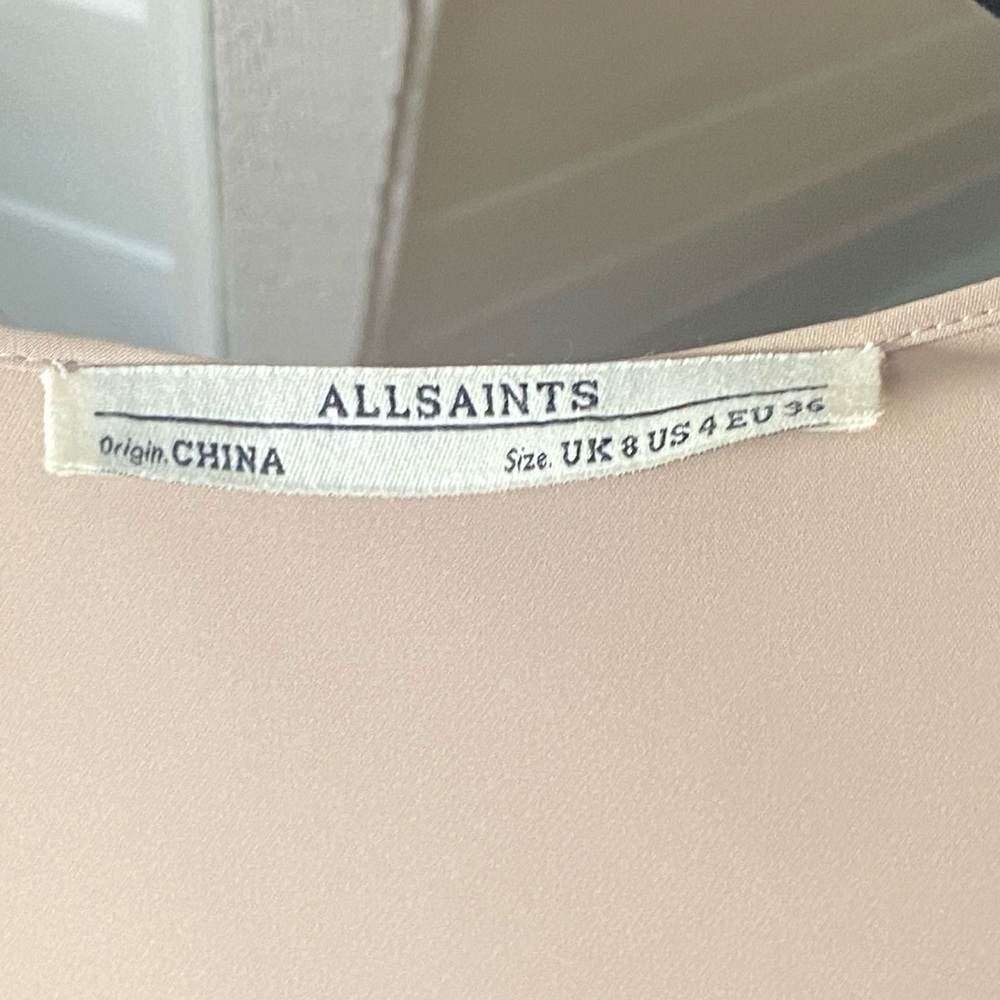 All Saints Afia Dress Black Nude Twist Size 4 - Picture 2 of 12